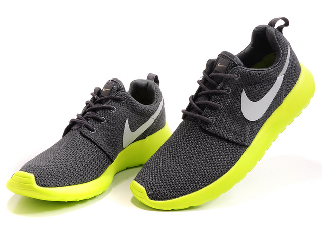 nike Roshe running chaussures hommes gris fonce jaune (2)